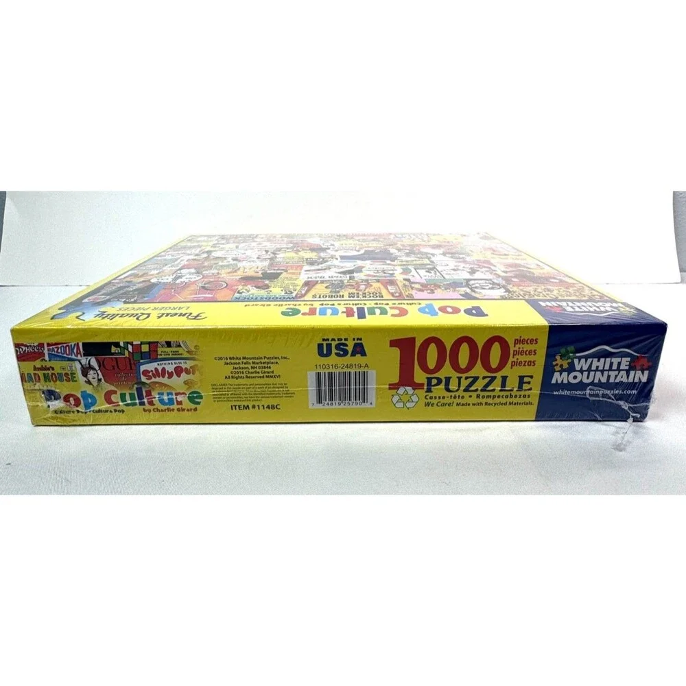 White Mountain Pop Culture 1000 Piece Jigsaw Puzzle NEW Sealed Charlie Girard
